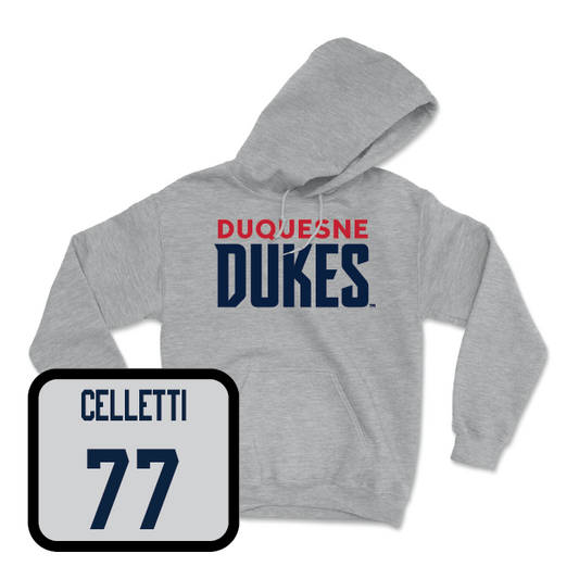 Duquesne Football Sport Grey Lock Hoodie - Anthony Celletti