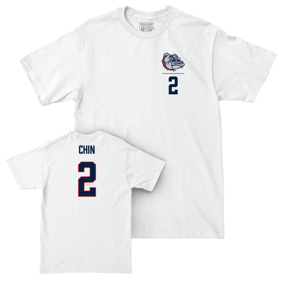 Gonzaga Women's Soccer White Logo Comfort Colors Tee  - Lauren Chin