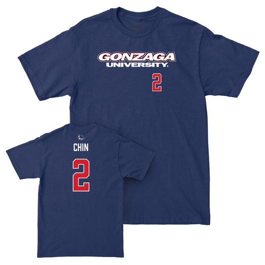 Gonzaga Women's Soccer Navy Wordmark Tee  - Lauren Chin