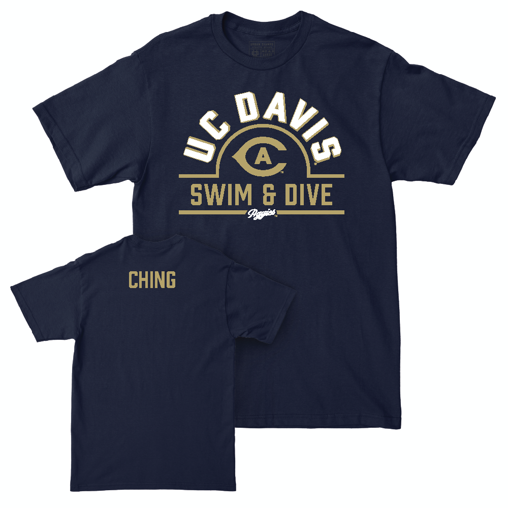 UC Davis Women's Swim & Dive Navy Arch Tee - Maddy Ching