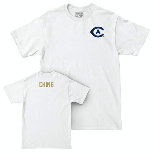 UC Davis Women's Swim & Dive White Logo Comfort Colors Tee - Maddy Ching