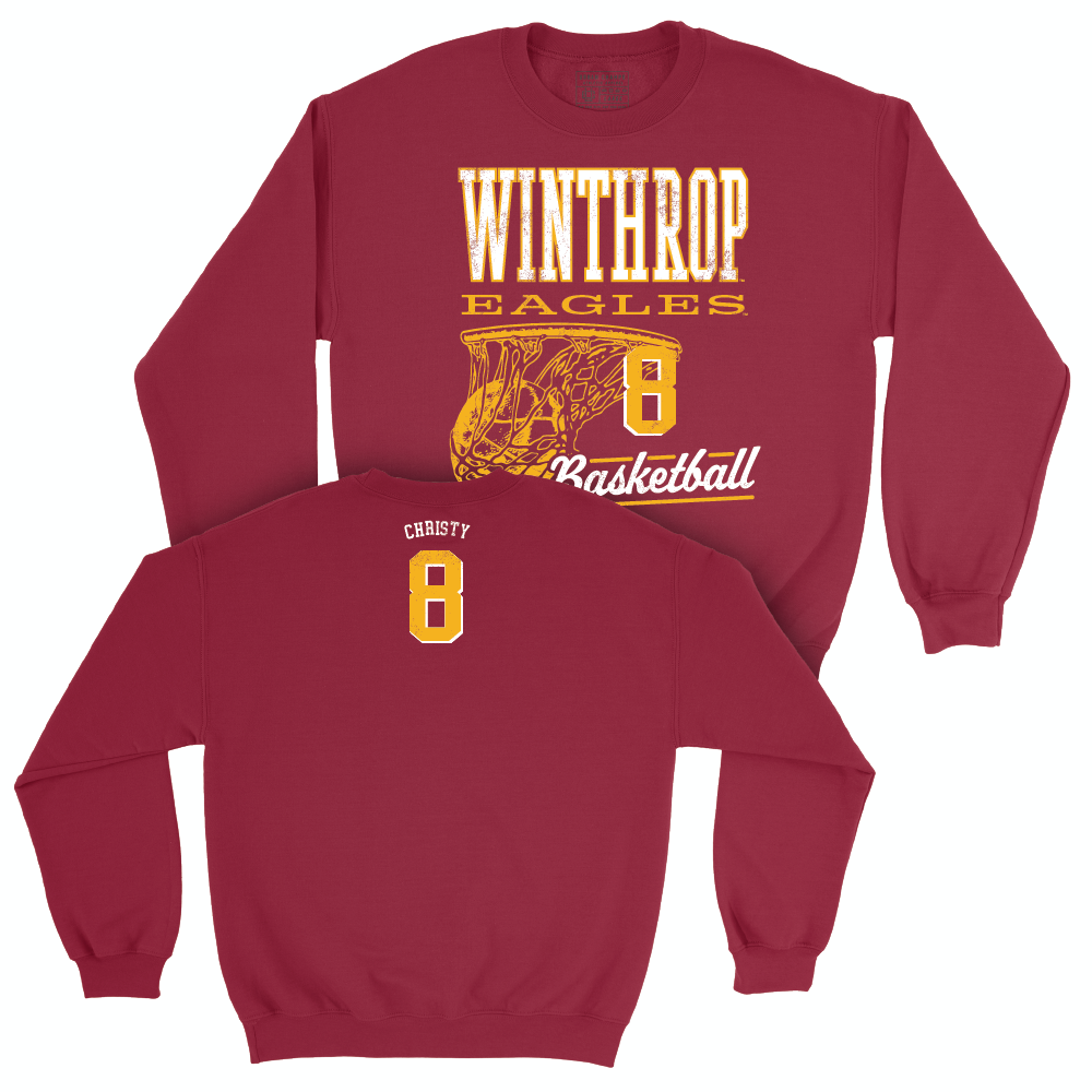 Winthrop Men's Basketball Maroon Hoops Crew - Cam Christy