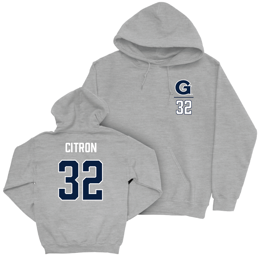 Georgetown Baseball Sport Grey Logo Hoodie   - Andrew Citron