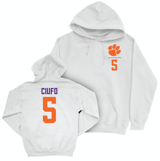 Clemson Baseball White Logo Hoodie - Andrew Ciufo Small