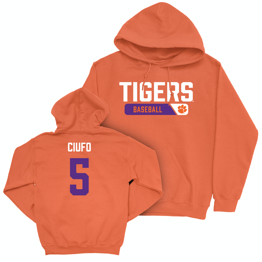 Clemson Baseball Orange Staple Hoodie - Andrew Ciufo Small