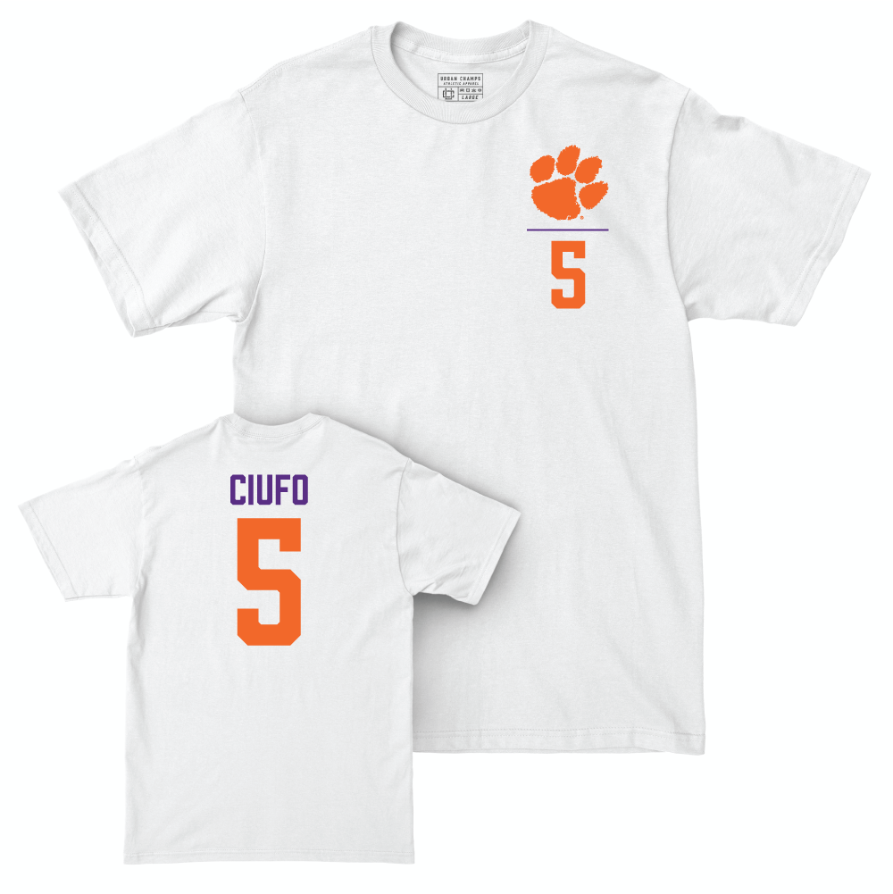 Clemson Baseball White Logo Comfort Colors Tee - Andrew Ciufo Small