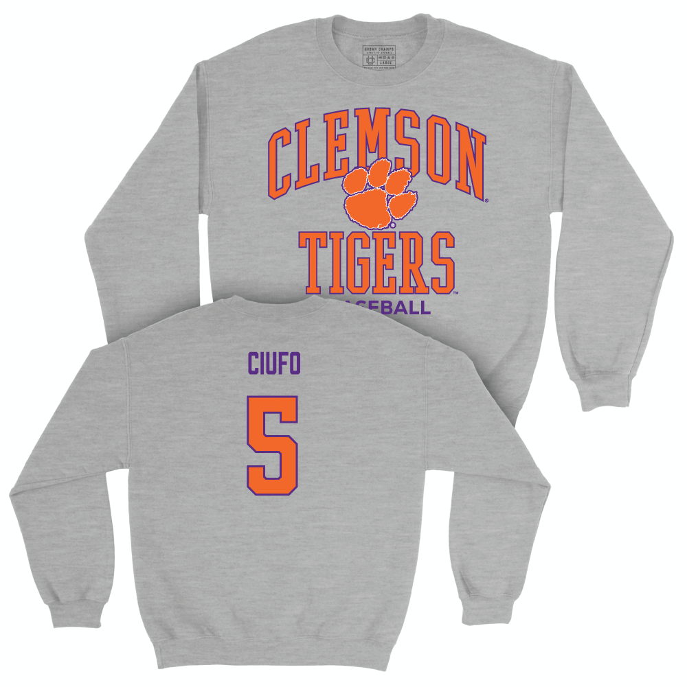 Clemson Baseball Sport Grey Classic Crew - Andrew Ciufo Small