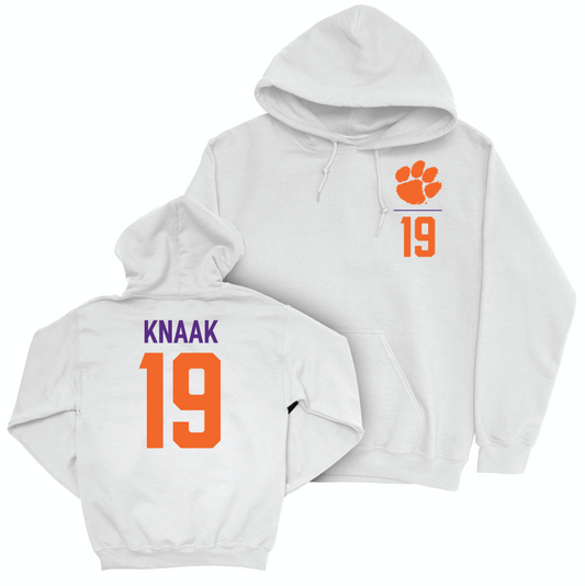 Clemson Baseball White Logo Hoodie - Aidan Knaak Small