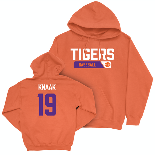 Clemson Baseball Orange Staple Hoodie - Aidan Knaak Small