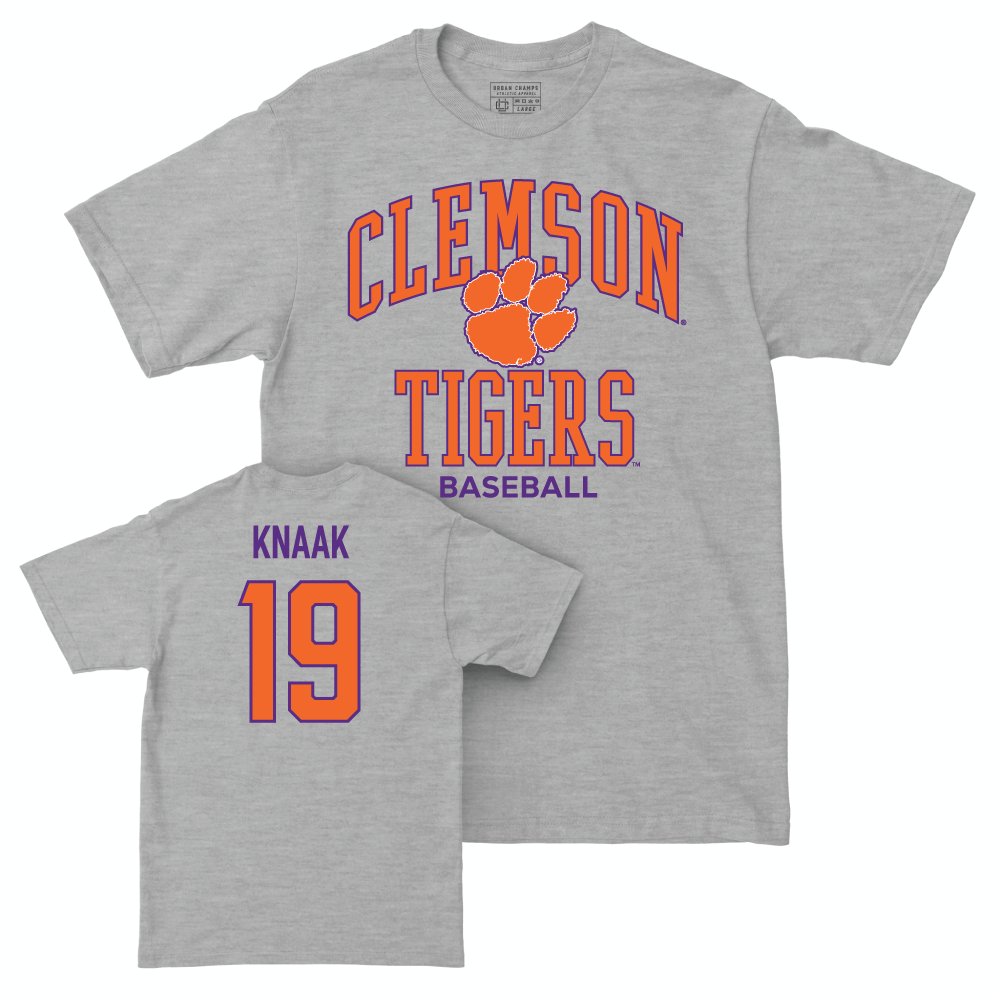 Clemson Baseball Sport Grey Classic Tee - Aidan Knaak Small