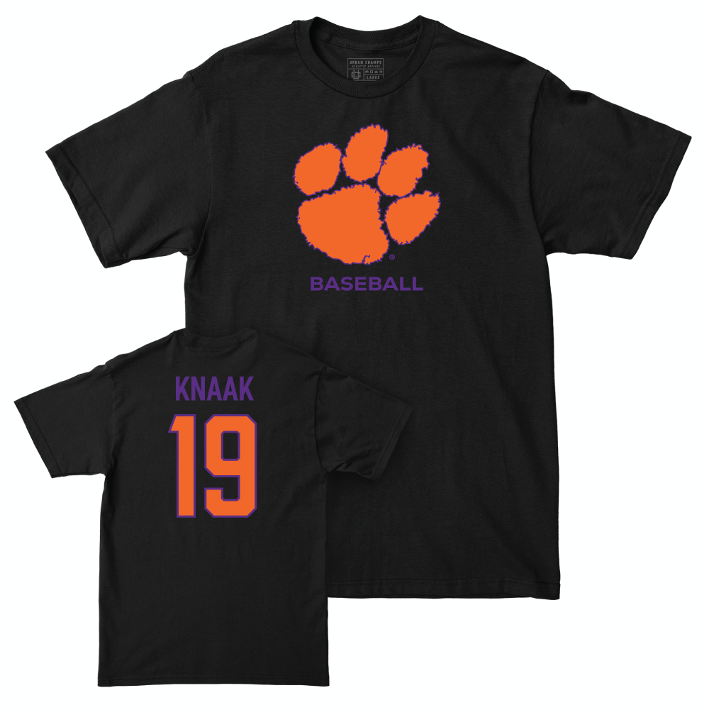 Clemson Baseball Black Club Tee - Aidan Knaak Small