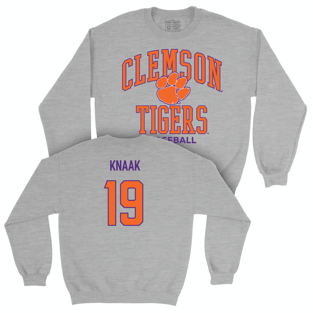 Clemson Baseball Sport Grey Classic Crew - Aidan Knaak Small