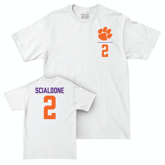 Clemson Women's Lacrosse White Logo Comfort Colors Tee - Alex Scialdone Small