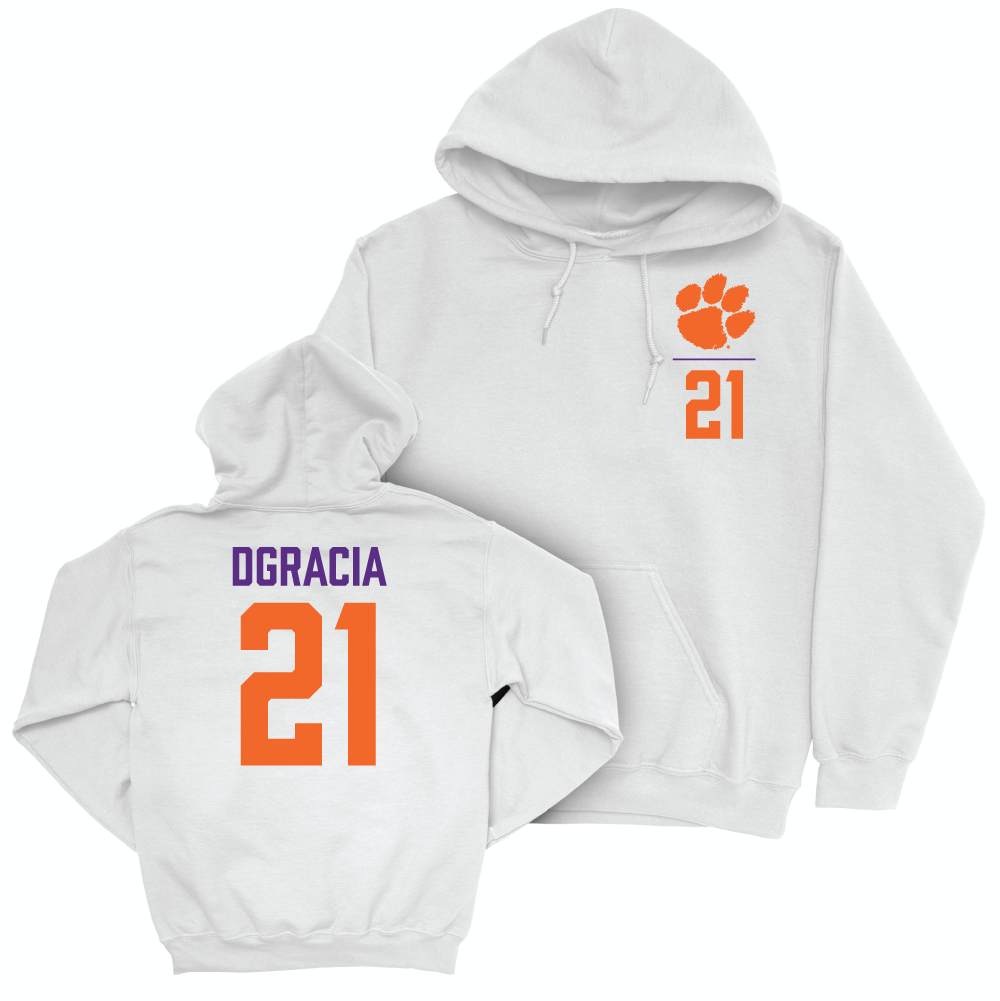 Clemson Women's Lacrosse White Logo Hoodie - Bella Dgracia Small