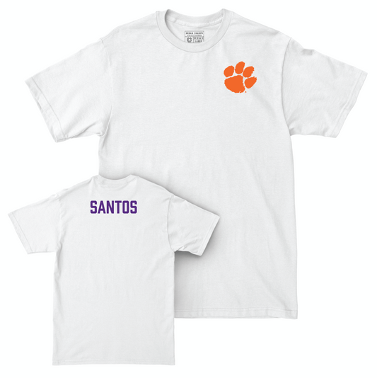 Clemson Men's Track & Field White Logo Comfort Colors Tee - Blake Santos Small