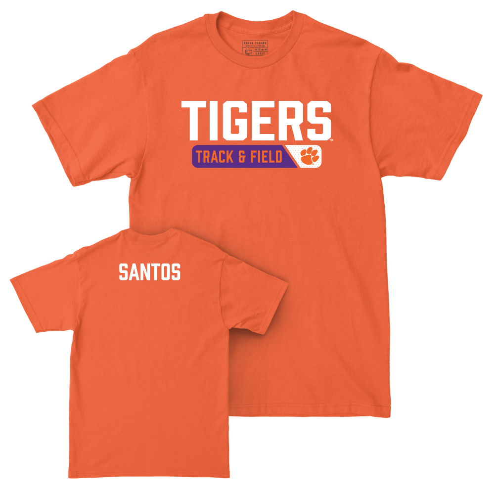 Clemson Men's Track & Field Orange Staple Tee - Blake Santos Small