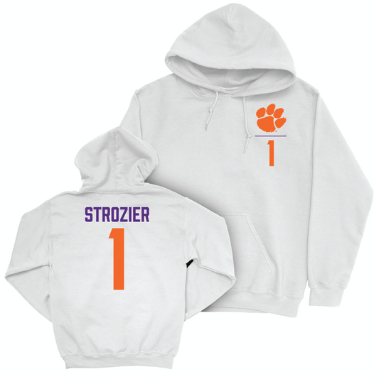 Clemson Football White Logo Hoodie - Branden Strozier Small