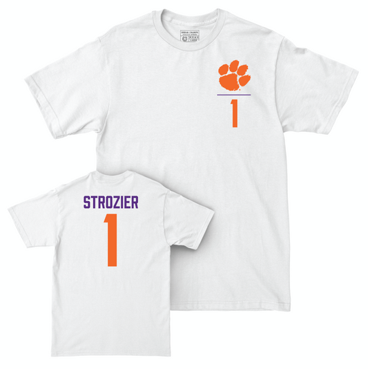 Clemson Football White Logo Comfort Colors Tee - Branden Strozier Small