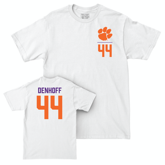 Clemson Football White Logo Comfort Colors Tee - Cade Denhoff Small