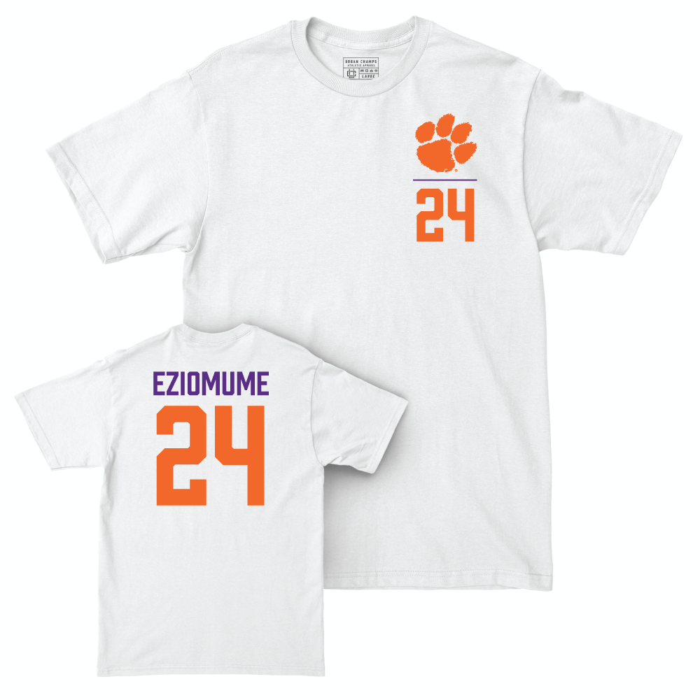 Clemson Football White Logo Comfort Colors Tee - David Eziomume Small