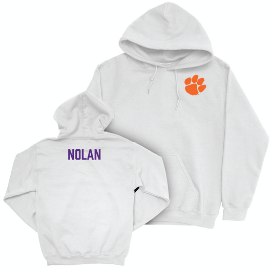 Clemson Men's Track & Field White Logo Hoodie - Dylan Nolan Small