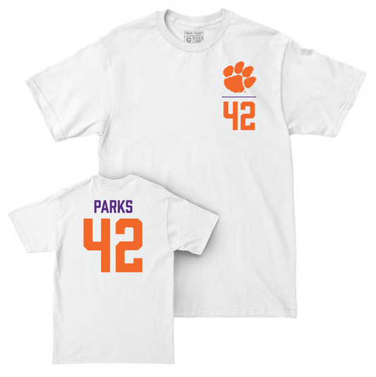 Clemson Baseball White Logo Comfort Colors Tee - Devin Parks Small