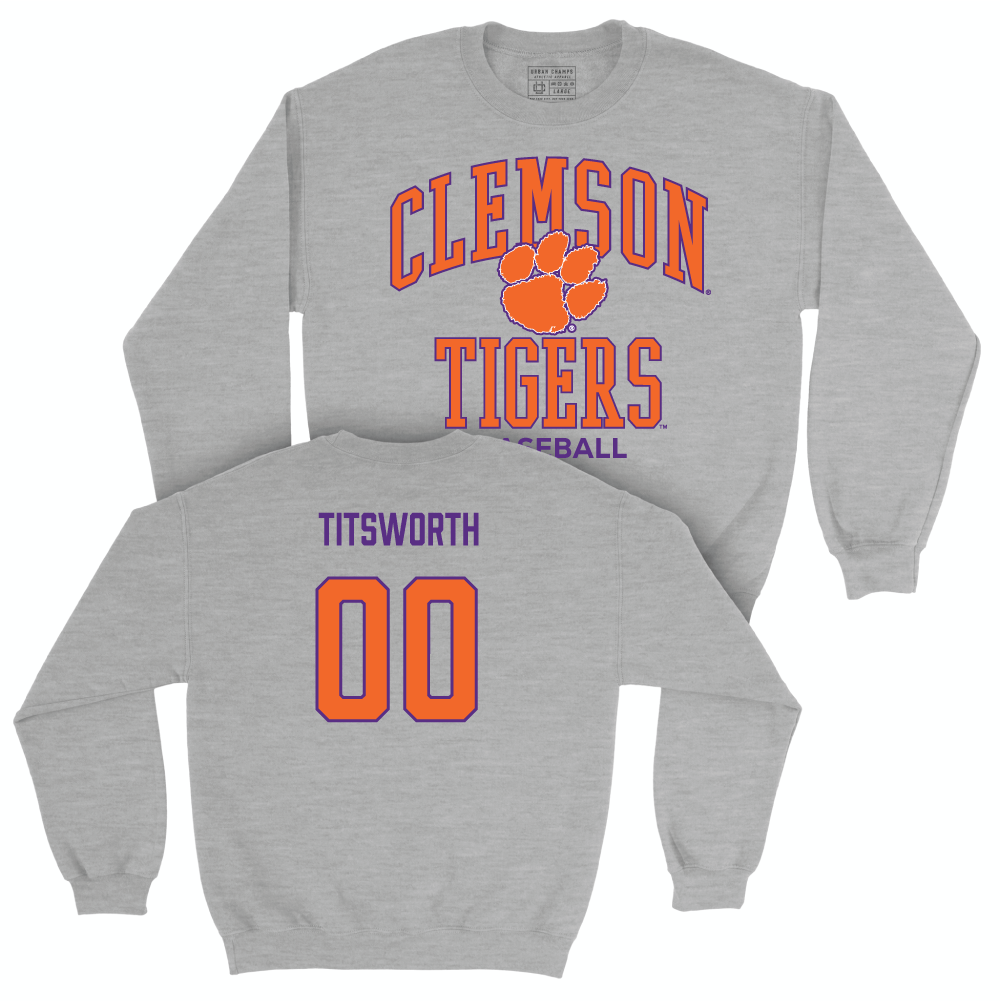 Clemson Baseball Sport Grey Classic Crew - Drew Titsworth Small