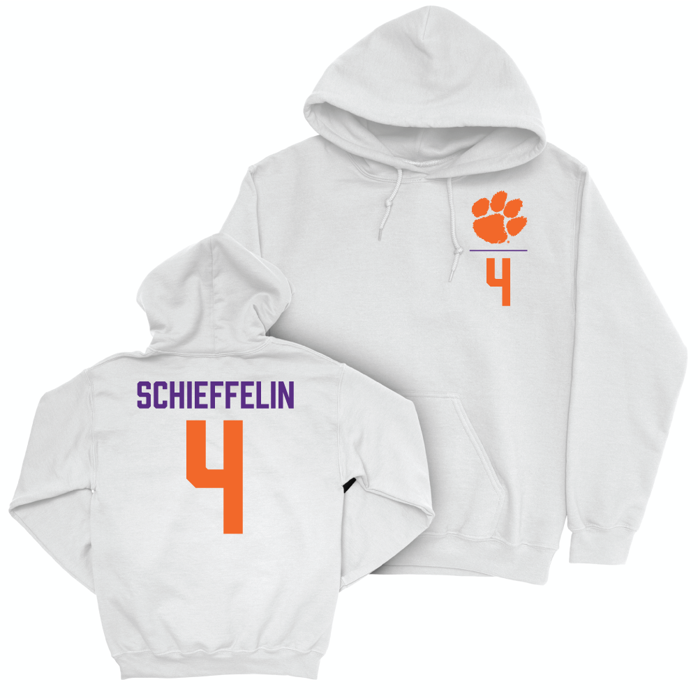 Clemson Men's Basketball White Logo Hoodie - Ian Schieffelin Small