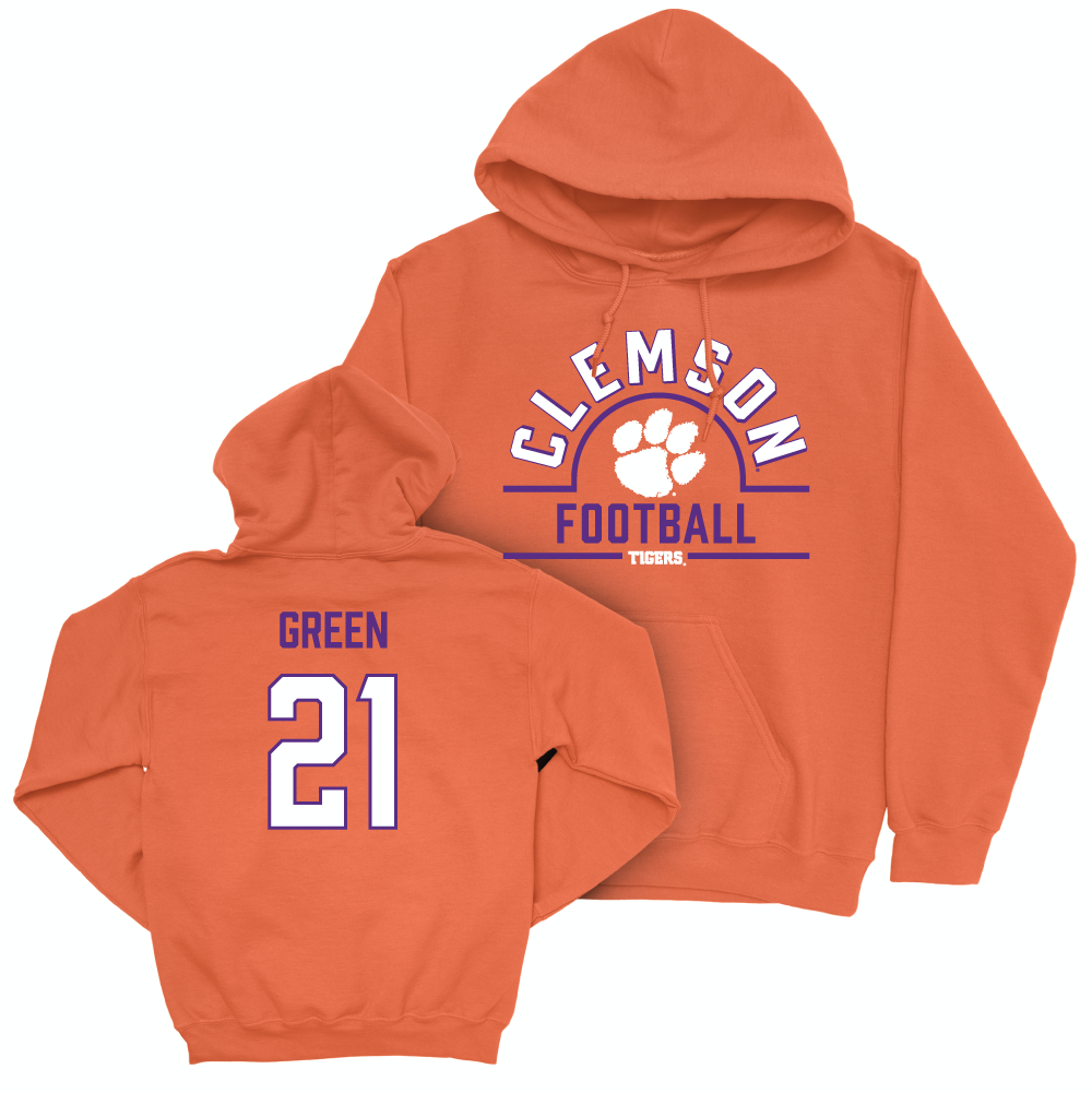 Clemson Football Orange Arch Hoodie - Jarvis Green Small