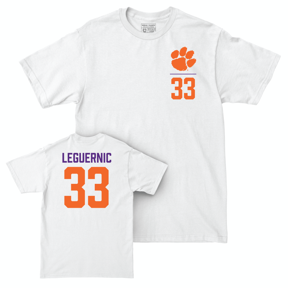 Clemson Baseball White Logo Comfort Colors Tee - Justin LeGuernic Small