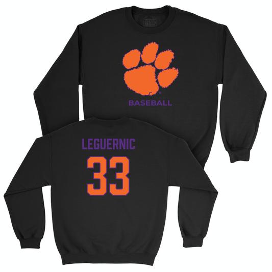 Clemson Baseball Black Club Crew - Justin LeGuernic Small