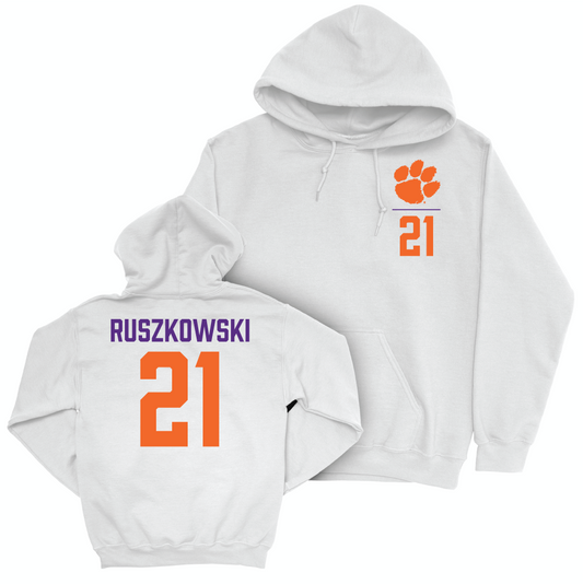 Clemson Softball White Logo Hoodie - Jadeyn Ruszkowski Small