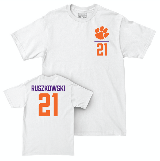 Clemson Softball White Logo Comfort Colors Tee - Jadeyn Ruszkowski Small