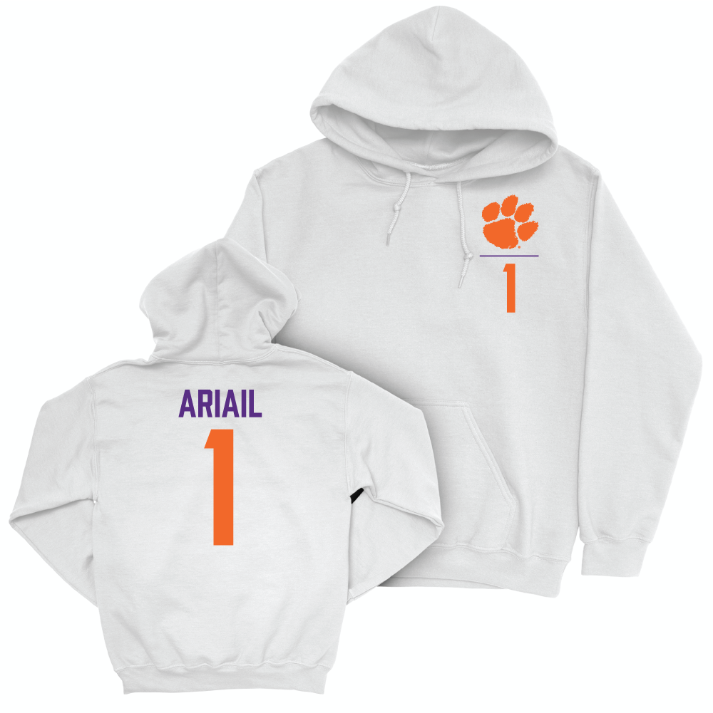 Clemson Softball White Logo Hoodie - Kennedy Ariail Small