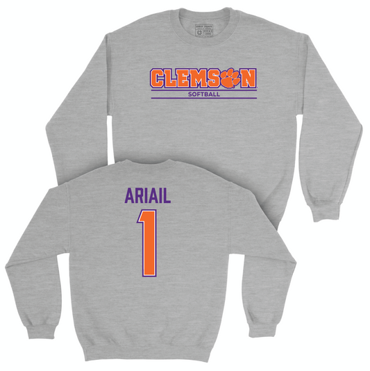 Clemson Softball Sport Grey Stacked Crew - Kennedy Ariail Small