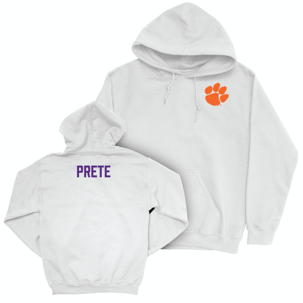 Clemson Men's Track & Field White Logo Hoodie - Matt Prete Small