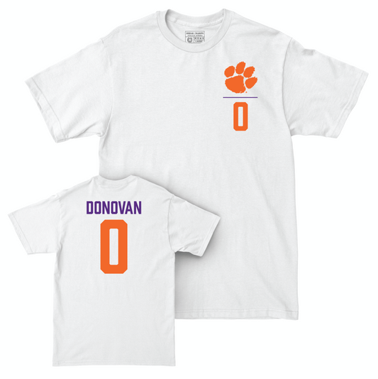 Clemson Men's Soccer White Logo Comfort Colors Tee - Patrick Donovan Small