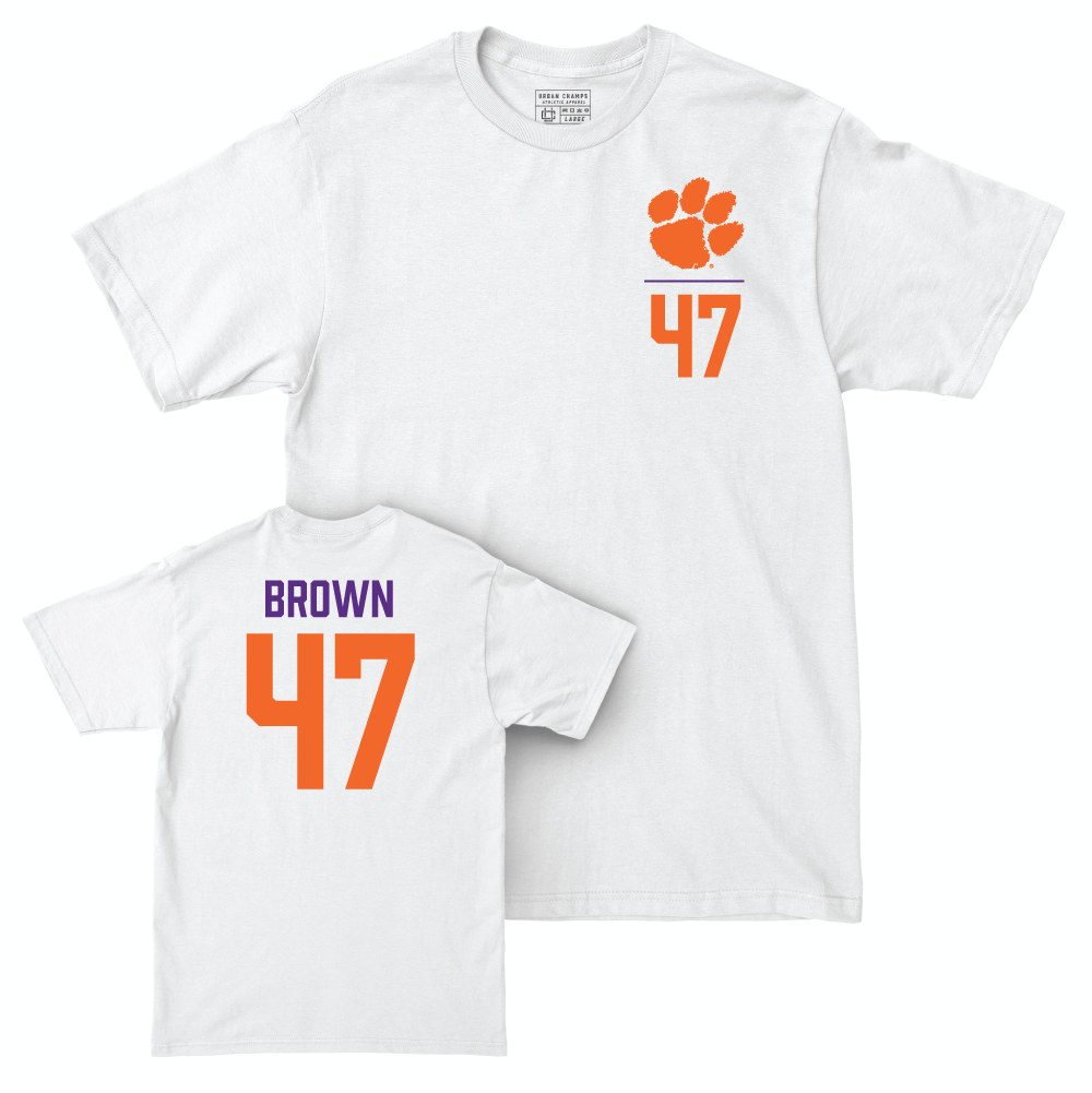 Clemson Football White Logo Comfort Colors Tee - Sammy Brown Small