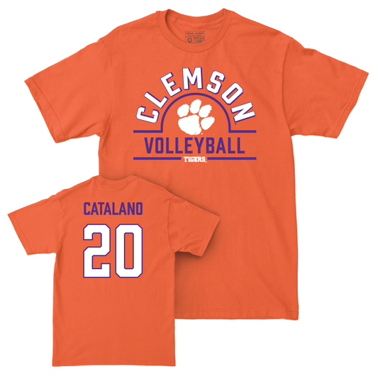 Clemson Women's Volleyball Orange Arch Tee - Sophie Catalano Small