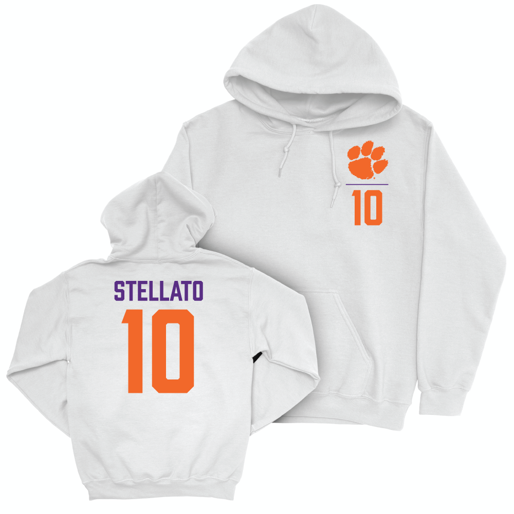 Clemson Football White Logo Hoodie - Troy Stellato Small