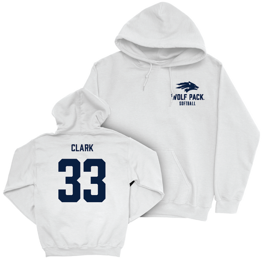 Nevada Softball White Logo Hoodie  - Madison Clark