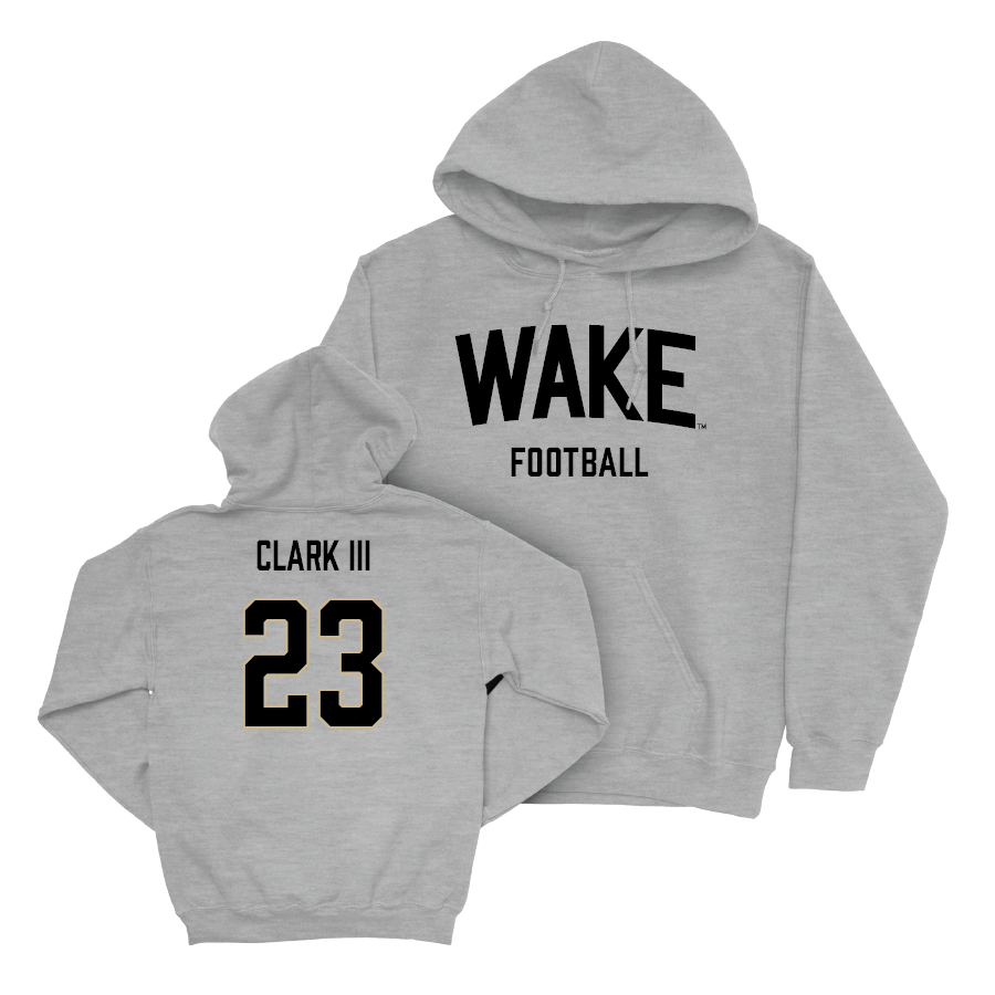 Wake Forest Football Sport Grey Wordmark Hoodie  - Ty Clark III