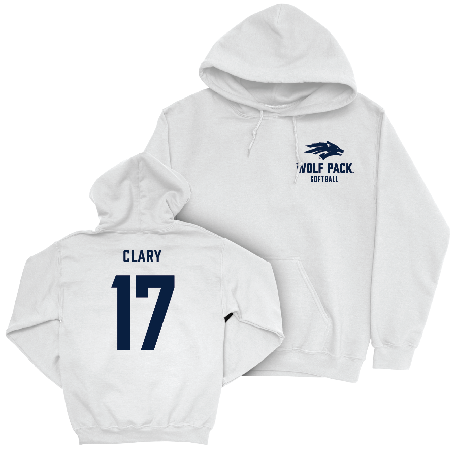 Nevada Softball White Logo Hoodie   - Tyra Clary