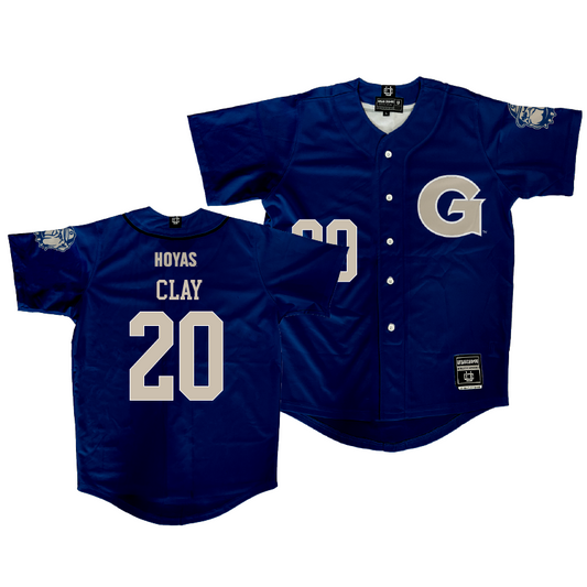 Georgetown Baseball Navy Jersey - Vernon Clay