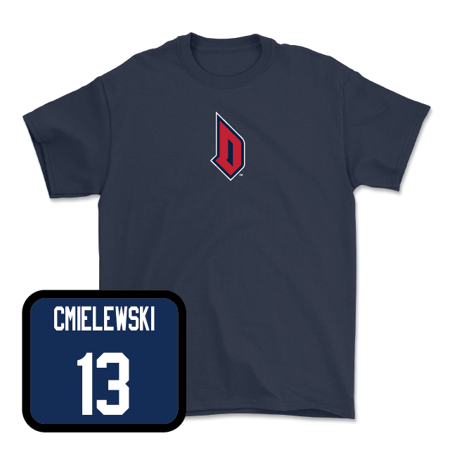 Duquesne Football Navy Monogram Tee - Steven Cmielewski