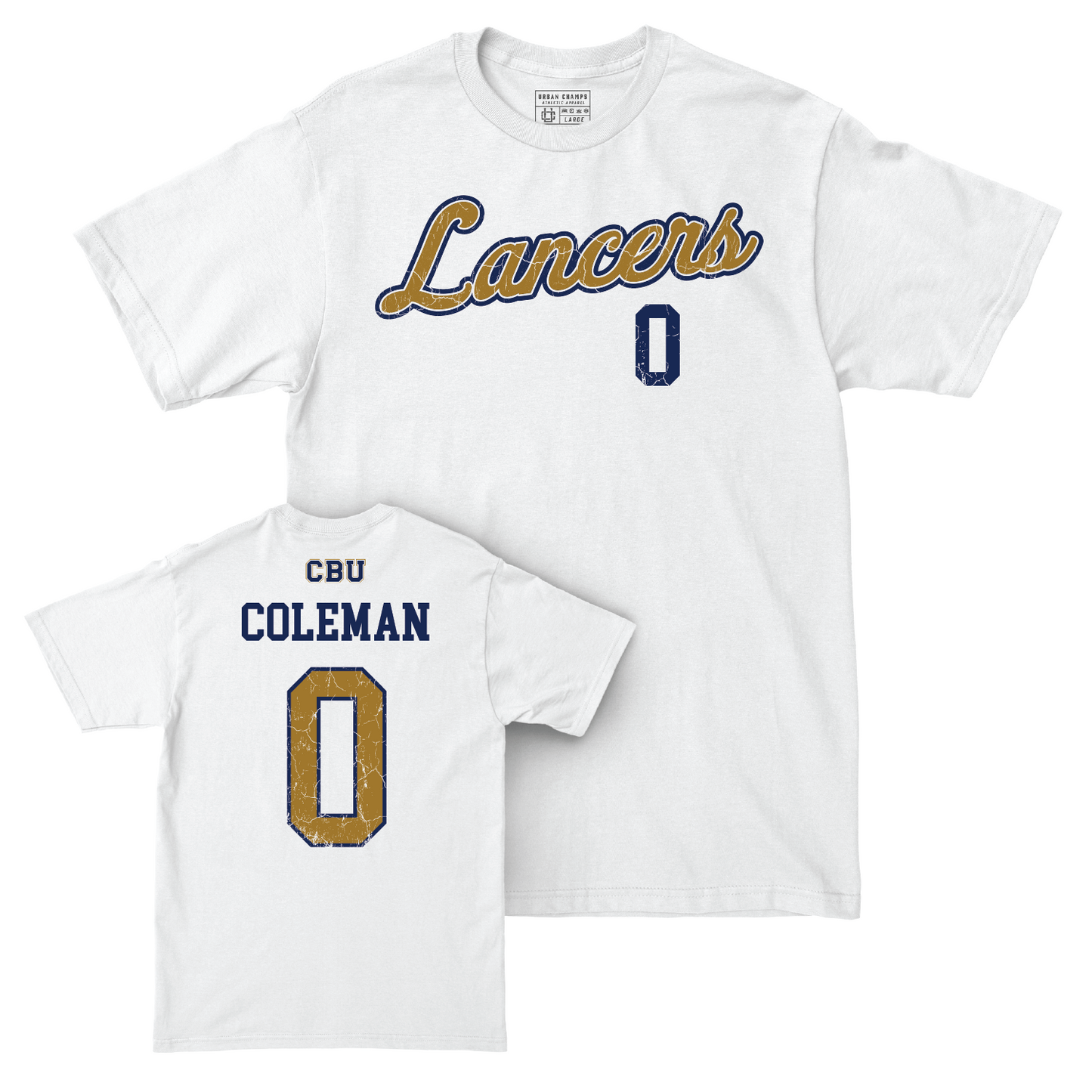 CBU Men's Basketball White Script Comfort Colors Tee - Kendal Coleman