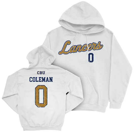 CBU Men's Basketball White Script Hoodie - Kendal Coleman