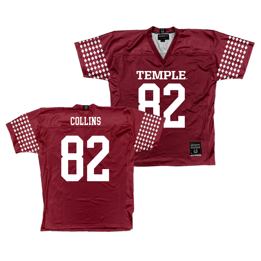 Temple Cherry Football Jersey  - Elias Collins