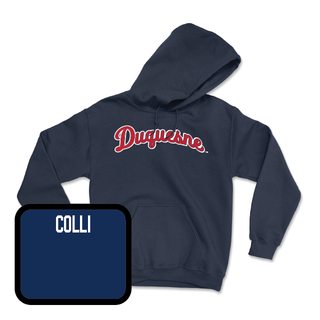 Duquesne Track & Field Navy Script Hoodie - Ben Colli