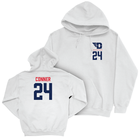 Dayton Men's Basketball White Logo Hoodie  - Jacob Conner